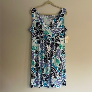 Tropical Floral Sleeveless Dress